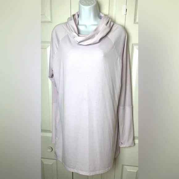 ATHLETA Essence Hooded Tunic Top Shirt Simply Lilac Pink UPF 50+ Cowl Neck Long - Picture 2 of 13